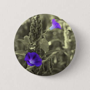 Winden-Schwarz-weißer Blumen-Knopf Button