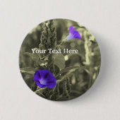 Winden-Schwarzweiss-Blumen-Knopf Button (Vorderseite)