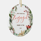 Winden Sie 1. Weihnachtsverlobtes Keramik Ornament (Rechts)