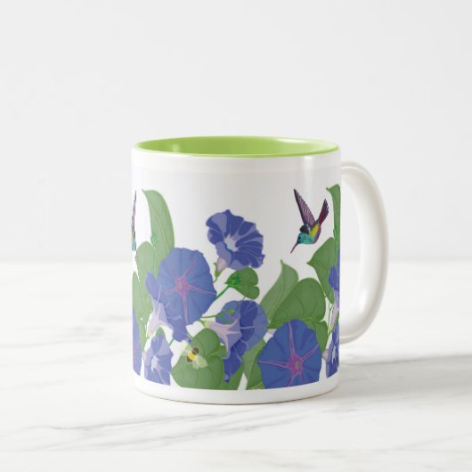 Winden-und Kolibri-Tassen-Grün Zweifarbige Tasse (VorderseiteRechts)