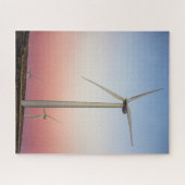 Windenergie auf der Farm im Dusk Jigsaw Puzzle (Horizontal)