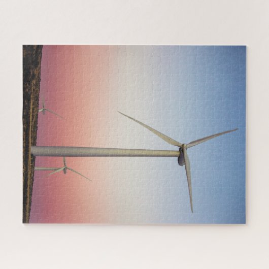 Windenergie auf der Farm im Dusk Jigsaw Puzzle (Horizontal)