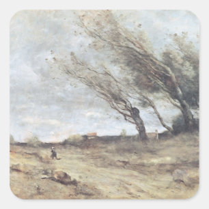 Windenergie, c.1865-70 quadratischer aufkleber