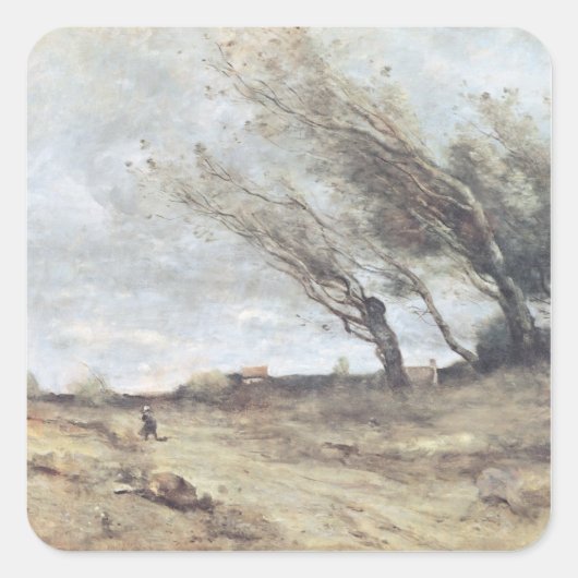 Windenergie, c.1865-70 quadratischer aufkleber (Vorderseite)