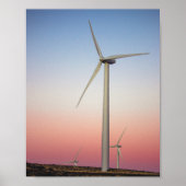 Windenergie in der Dämmerung Poster (Vorne)