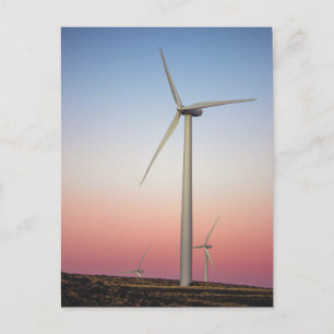 Windenergie in der Dämmerung Postkarte