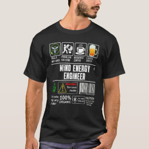 Windenergieingenieur Label Fähigkeiten Lösen Kaffe T-Shirt