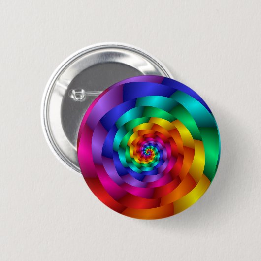Windenregenbogen-Rose Button (Vorne & Hinten)