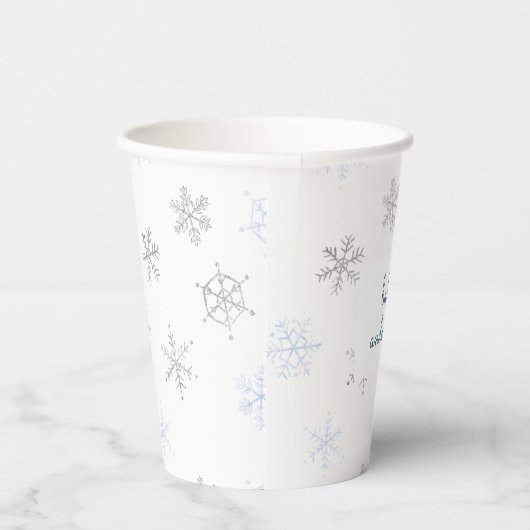 Winder Wonderland Snowflake Babydusche Pappbecher (Rechts)