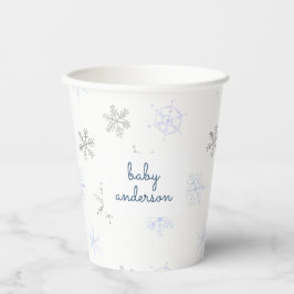 Winder Wonderland Snowflake Babydusche Pappbecher