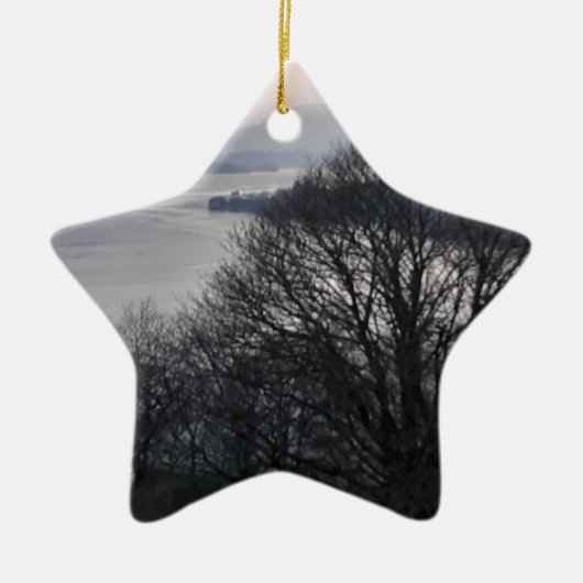 Windermere im Winter Keramik Ornament (Vorne)