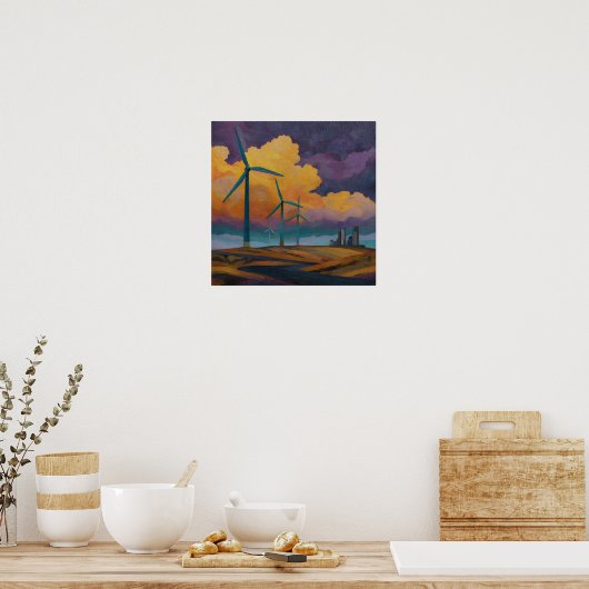 Windernte - Solarpunk-Poster Poster (Küche)