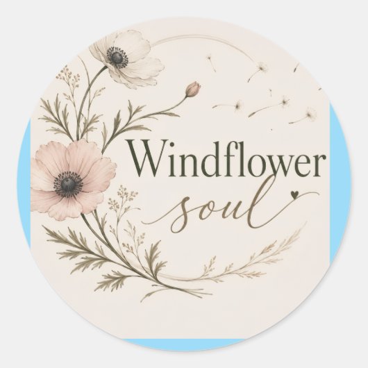 Windflower-Seele Runder Aufkleber (Vorderseite)