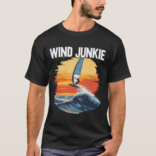 Windfoiling-Board Wind Junkie Wing Foil Surfen T-Shirt (Vorderseite)