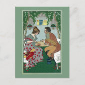 Windgarn mit Vintagem Jugendstil Postkarte (Vorderseite)