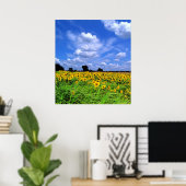 Windgekehrte Felder und Himmel Poster (Heimbüro)
