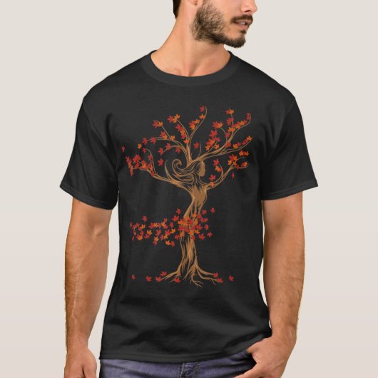 Windgekehrter Herbst künstlerischer Baum Geist Dry T-Shirt (Vorderseite)