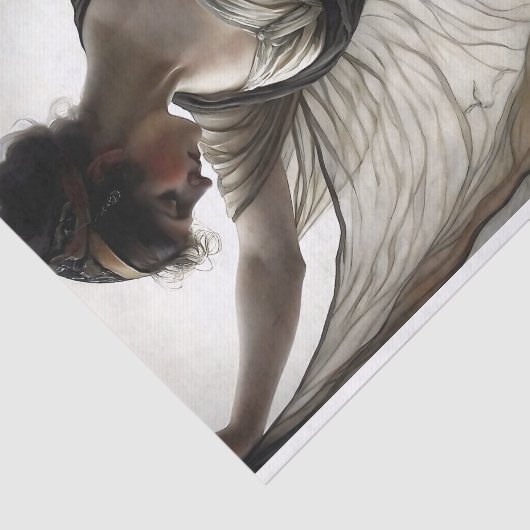 Windgekehrter Tänzer am Meer in taupe decoupage Seidenpapier (Ausschnitt)