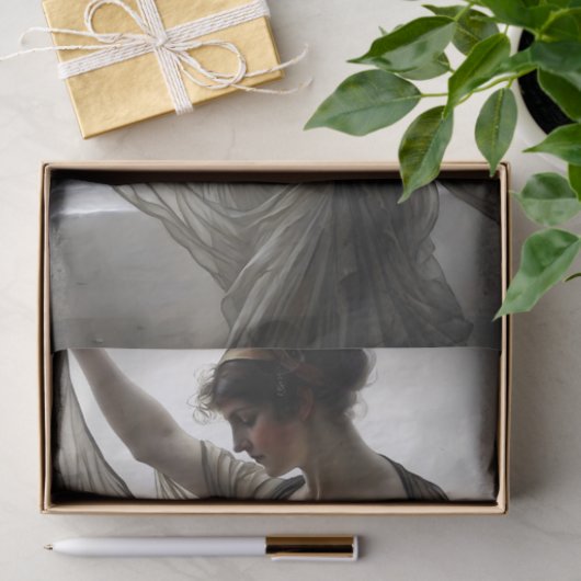 Windgekehrter Tänzer am Meer in taupe decoupage Seidenpapier (Geschenk)