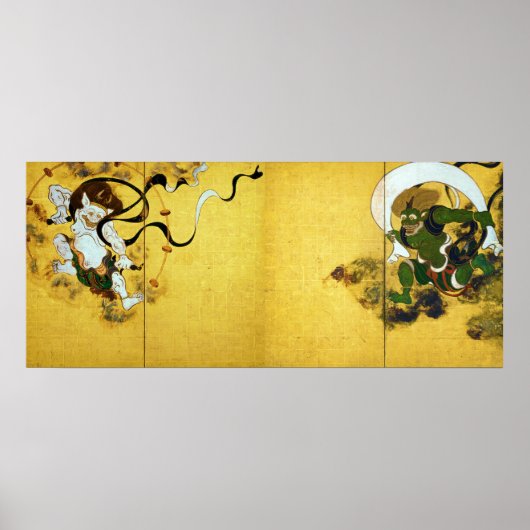 Windgott und Donnergott, Tawaraya Sotatsu Poster (Vorne)