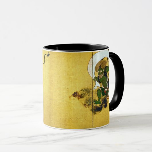 Windgott und Donnergott, Tawaraya Sotatsu Tasse (VorderseiteRechts)