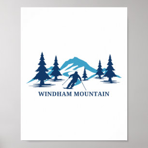 Windham Mountain New York Skigebiet Skifahren Skif Poster