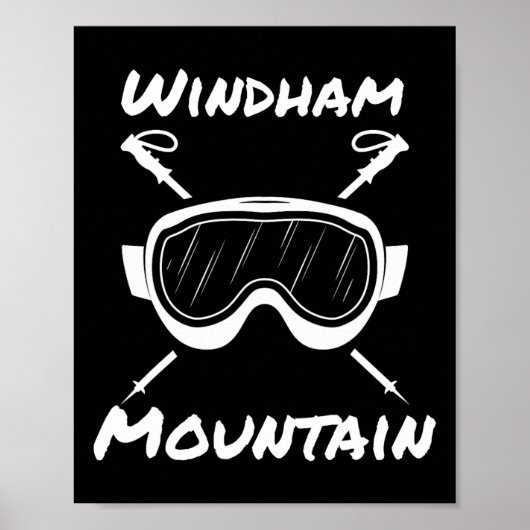 Windham Mountain Rustic Skibrille Ski Stöcke S Poster (Vorne)