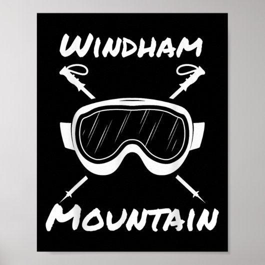 Windham Mountain Rustikale Skibrille Skistöcke S Poster (Vorne)