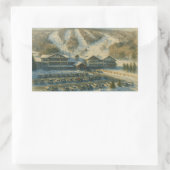 Windham Mountain Ski Lodge - NY Winter Watercolor Rechteckiger Aufkleber (Tasche)