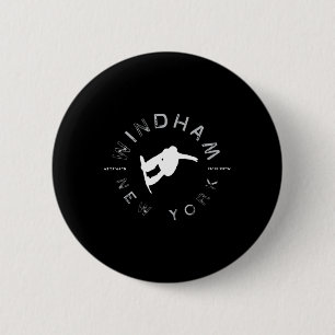 Windham New York Vintag Retro Snowboarding Button