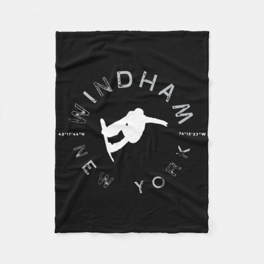 Windham New York Vintag Retro Snowboarding Fleecedecke (Vorderseite)
