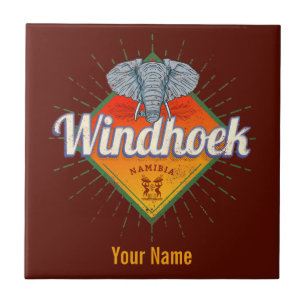Windhoek Namibia Retro-Elefant Vintage Afrika Fliese