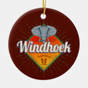 Windhoek Namibia Retro-Elefant Vintage Afrika Keramik Ornament