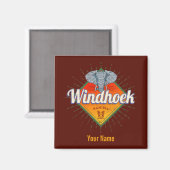 Windhoek Namibia Retro-Elefant Vintage Afrika Magnet (Vorderseite/Rückseite)