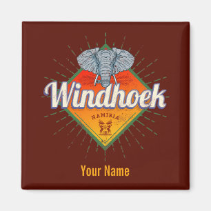 Windhoek Namibia Retro-Elefant Vintage Afrika Magnet