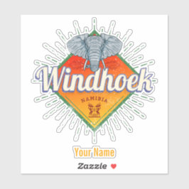 Windhoek Namibia Retro Elephant Vintag Africa Aufkleber