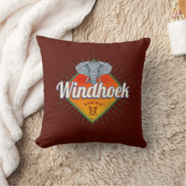Windhoek Namibia Retro Elephant Vintag Africa Kissen
