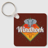 Windhoek Namibia Retro Elephant Vintag Africa Schlüsselanhänger (Vorderseite)