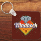 Windhoek Namibia Retro Elephant Vintag Africa Schlüsselanhänger (Vorderseite)