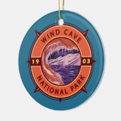 Windhöhle Nationalpark Retro Kompass Emblem Keramik Ornament (Links)