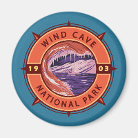 Windhöhle Nationalpark Retro Kompass Emblem