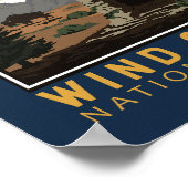 Windhöhle Nationalpark Schwarze Berge Vintages Emb Poster (Ecke)