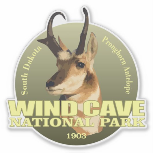 Windhöhle NP (Pronghorn) WT Aufkleber (Vorderseite)