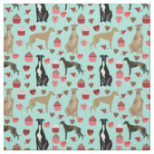 Windhound-Valentine-Minze-Liebe Stoff (Muster)