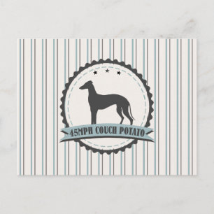 Windhund 72 km/h Racing Hound Dog Emblem Postkarte