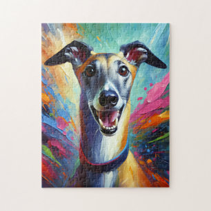 Windhund Acryl Druck Geschenk für Hunde Liebhaber Puzzle
