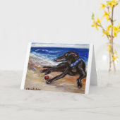 Windhund am Meer Karte (Gelbe Blume)