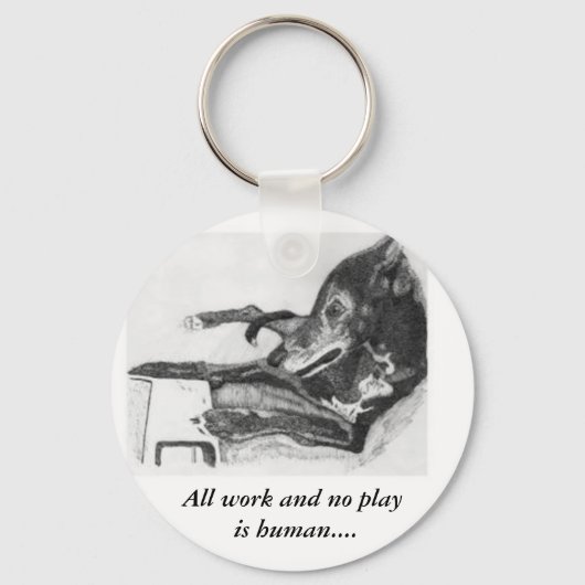 Windhund auf der Computerskizze Schlüsselanhänger (Vorderseite)