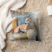 Windhund auf einem Sofa Kissen (Decke)