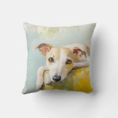 Windhund auf einem Sofa Kissen (Rückseite)